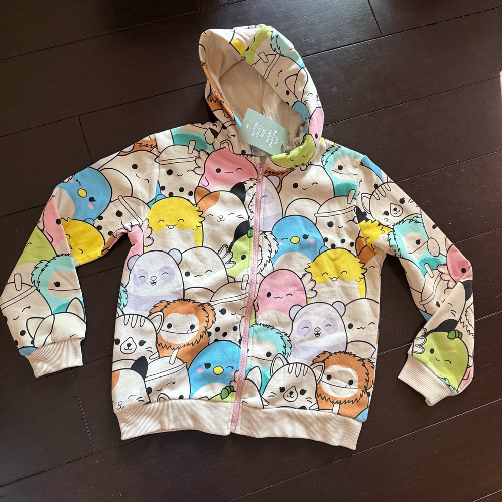 H&M x Squishmallows full zip Hoodie Sweatshirt NWT
